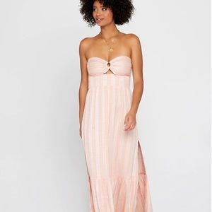 L space strapless linen dress